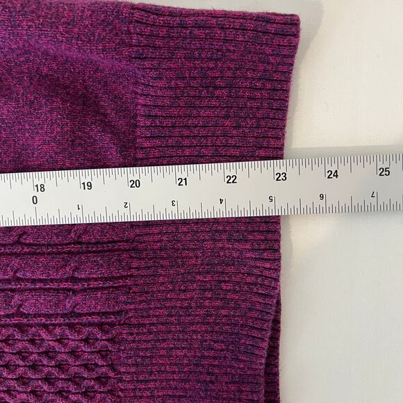 Karen Scott Cable Knit Button Detail Sweater Women's M 3/4 Sleeve Pink Purple - Picture 8 of 8